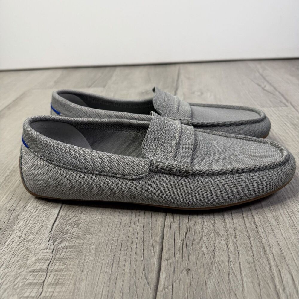 Rothys Driving Loafer Shoes Mens 10.5 Wolf Grey Knit Recycled Slip On Penny S - Picture 4 of 9